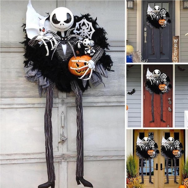 JOYBUY Halloween Decoration Outdoor, Halloween Wreath, Halloween Decoration Door Wreath, Halloween Decoration Scary Witch