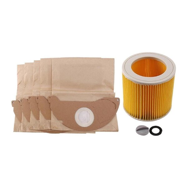 1Pcs Dust Hepa Filters+5Pcs Paper Bags For Vacuum Cleaners Parts Cartridge Hepa Filter Wd2250 Wd3.2