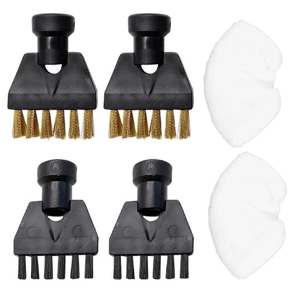 Pack of 4 Steam Cleaner Brushes with 2 Microfibre Covers for SC2 SC3 Steam Cleaner Brushes for