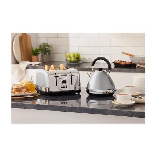 Morphy Richards Venture Pyramid - Electric Kettle 2.2KW 1.5L - Steel-Grey - 360 degree Cordless Base