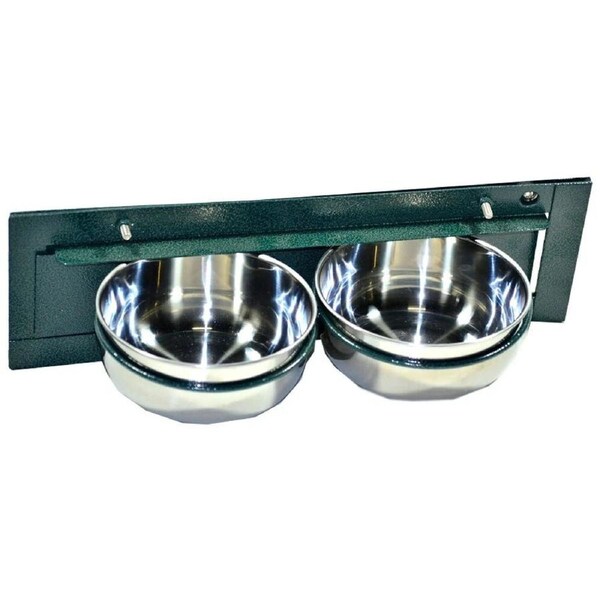 Show Master Twin Swivel Stainless Steel Bird/Animal Feeders Green 6inch