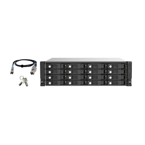 QNAP TL-R1620Sep-RP expansion storage 16 Bay Hot-swappable 3U Rackmount 4 x 12Gb/s SAS 3.0 wide ports