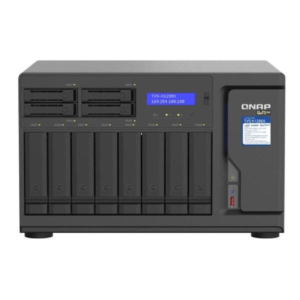 QNAP 12 Bay NAS Intel Xeon W-1250 6-core 3.3 GHz 16G DDR4 2 x M.2 22110/2280 NVMe PCIe Gen3x4 slots 4x2.5GE 2 x10GBASE-T WOL 3 xUSB3.2 Hot-swappable