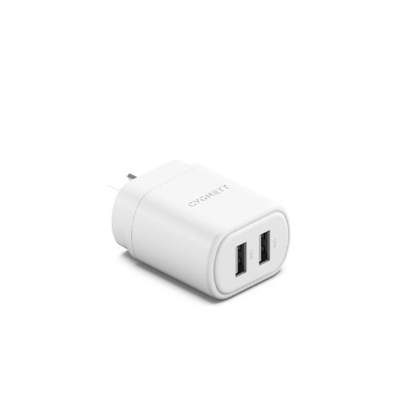 Cygnett PowerPlus 12W Dual USB A Wall Charger
