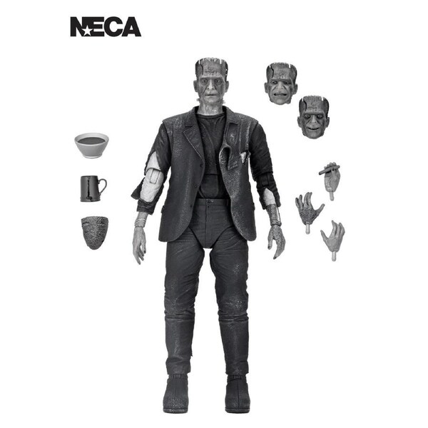 Frankenstein’s Monster B and W Ultimate Action Figure 7” by NECA with Accessories