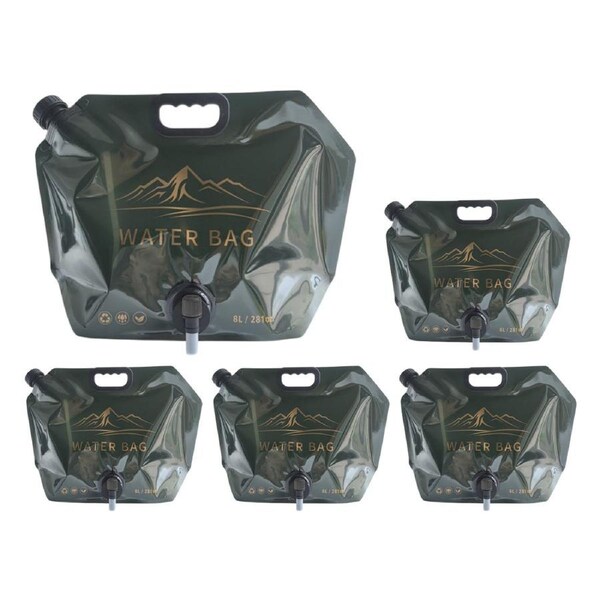 5pcs 8L Portable Water Bladder Tank Water Storage Bag For Camping Fishing Hiking