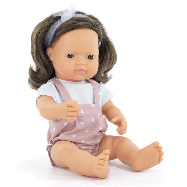 Miniland - My Friends & Me - Baby Doll Caucasian Girl Brown Hair 38cm