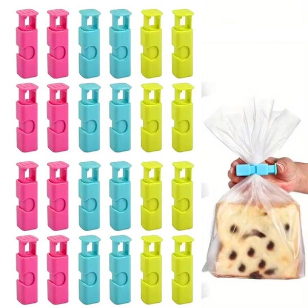 24pcs Food Sealing Clips Snack Bag Clips Moisture-Proof Fresh-Keeping Clips