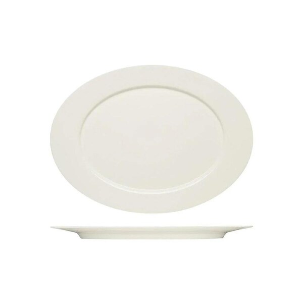 Bauscher Purity Oval Platter with Wide Rim 380x278mm (Box of 6)