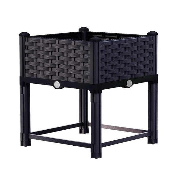 Green Fingers Garden Bed Kit Raised Wooden Planter Box Pot Vegetables Flowers PP-40X40X23cm