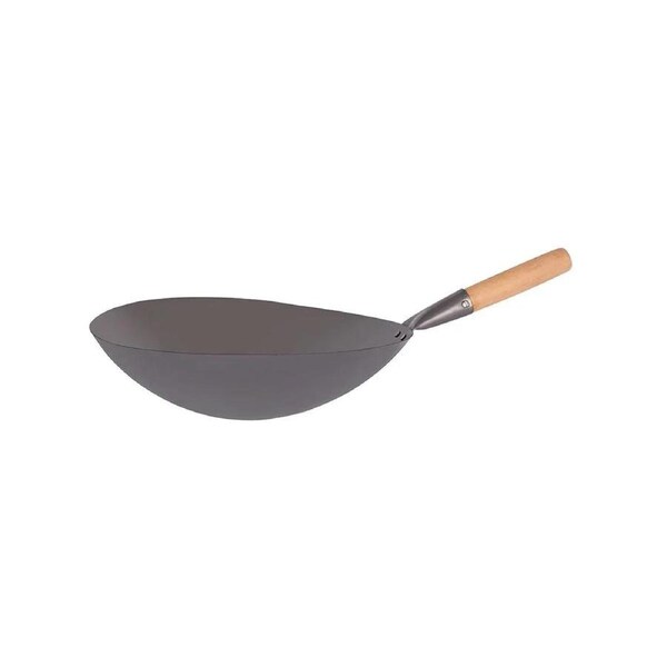 Chef Inox Asian Wok Iron Wood Handle 330mm