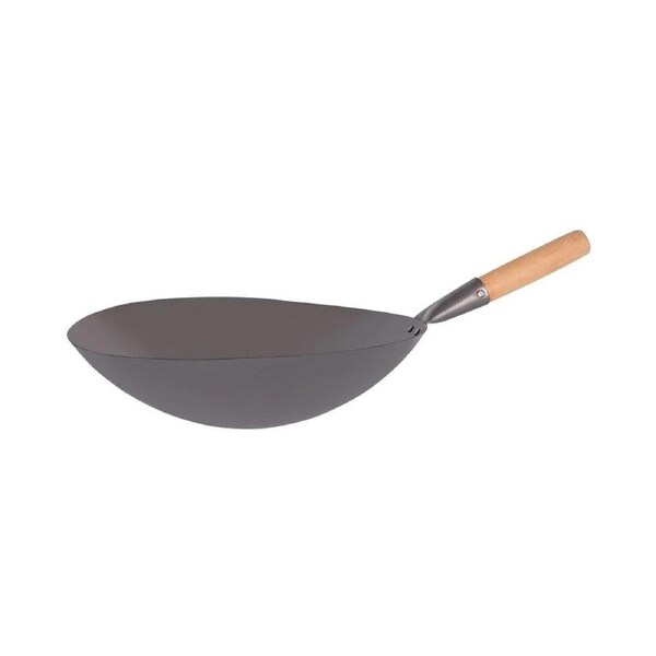 Chef Inox Asian Wok Iron Wood Handle 380mm