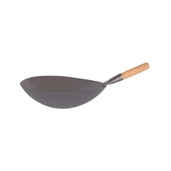 Chef Inox Asian Wok Iron Wood Handle 355mm