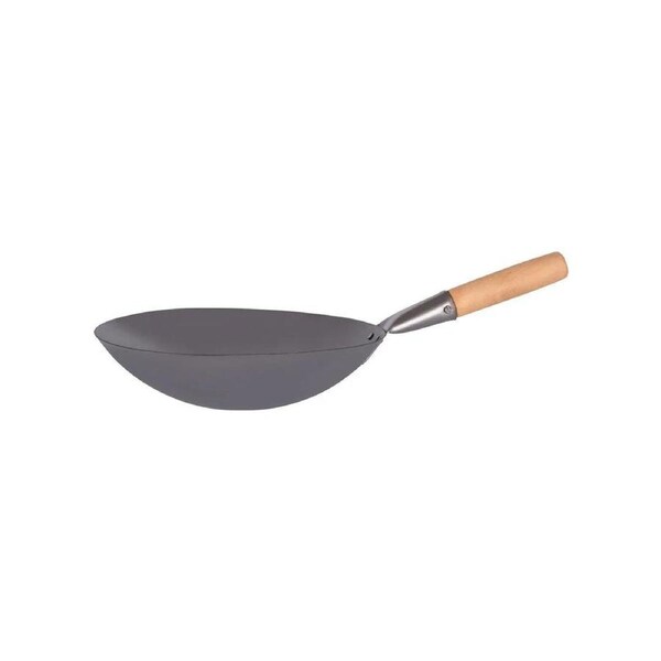 Chef Inox Asian Wok Iron Wood Handle 300mm
