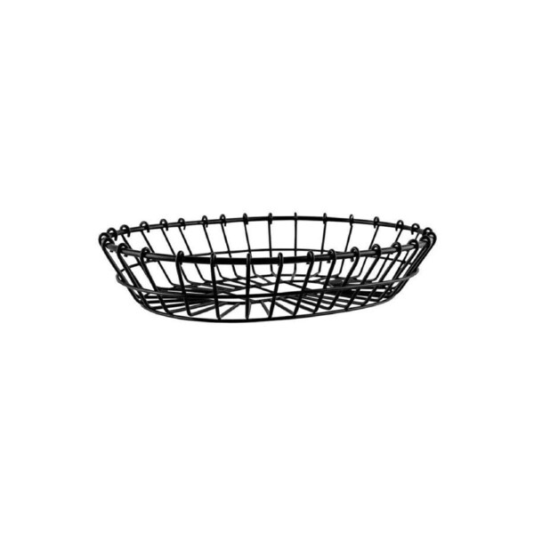 Chef Inox Coney Island Patina Oval Wire Basket Black 280x205x60mm