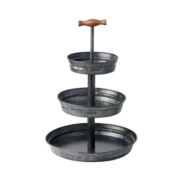 Chef Inox Coney Island Stand 3-Tier Fixed Black Galvanised 190/260/350x510mm