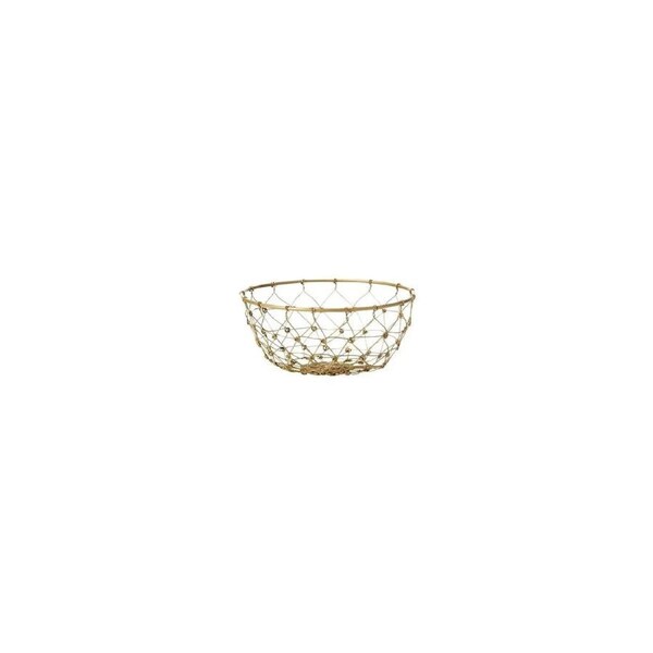 Chef Inox Coney Island Patina Round Fishing Net Wire Basket Gold 160x80mm