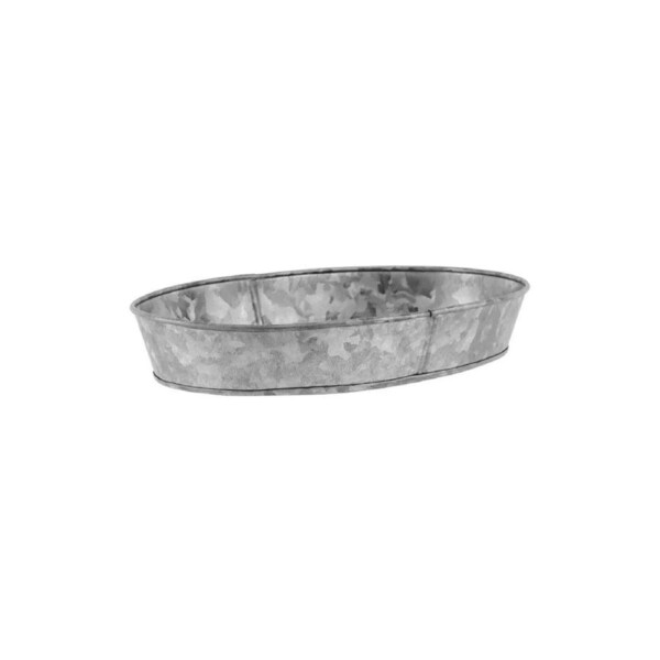 Chef Inox Coney Island Oval Galvanised Tray Plain 275x185x45mm