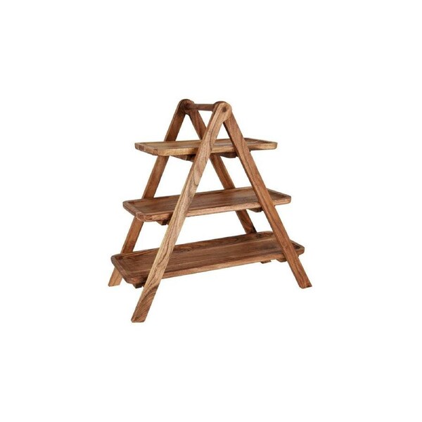 Chef Inox Serve Natural Acacia 3-Tier Display Stand 460x240x460mm (Box of 2)