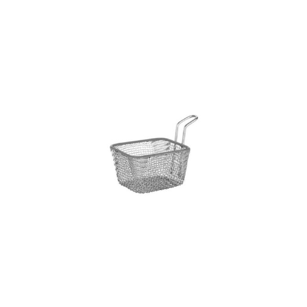 Chef Inox Wire Serving Basket Rectangular with Handle 100x90x60mm
