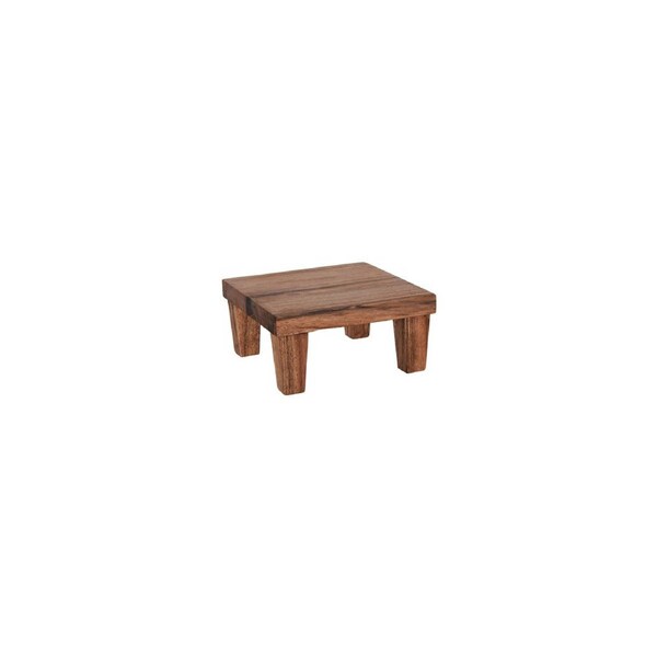 Chef Inox Serve Natural Acacia Square Stand with Legs 210x210x100mm (Box of 2)