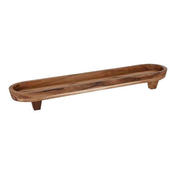 Chef Inox Serve Natural Acacia Oval Server with Legs 710x150x80mm (Box of 4)
