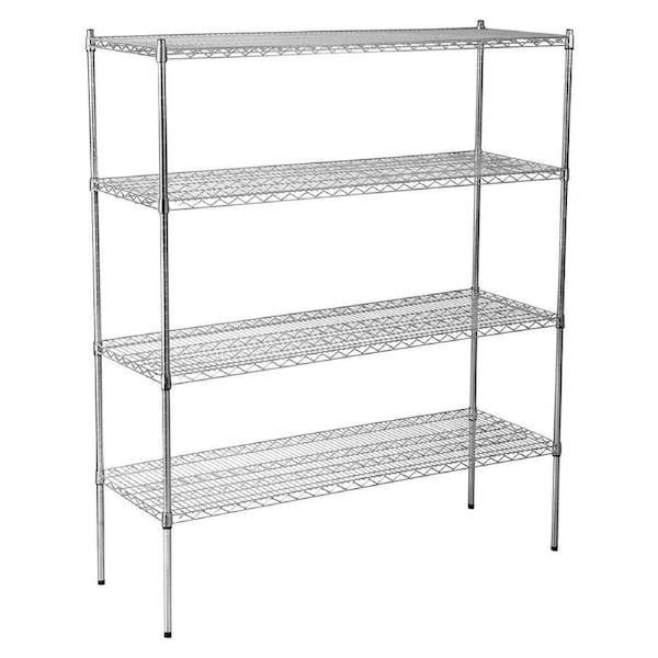 Jiwins Wire Shelf Complete Unit Chrome Plated 1825x355x1800mm