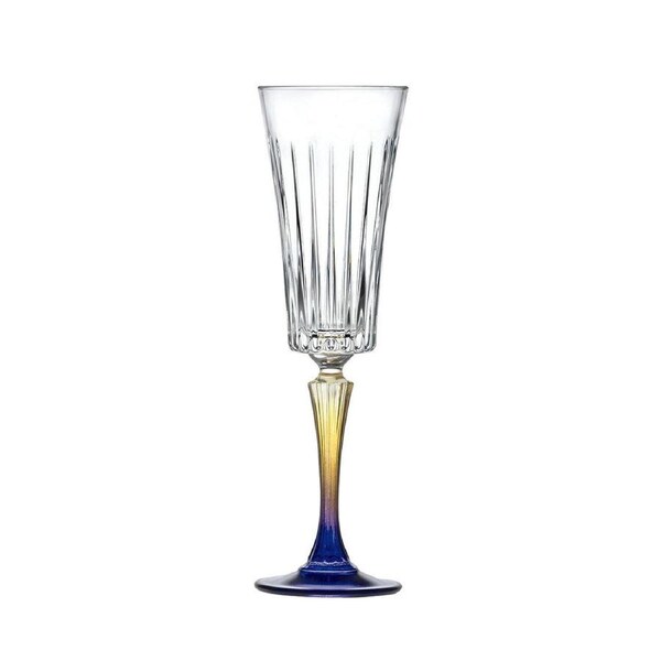RCR Cristalleria Gipsy Champagne Flute 210ml Yellow / Purple