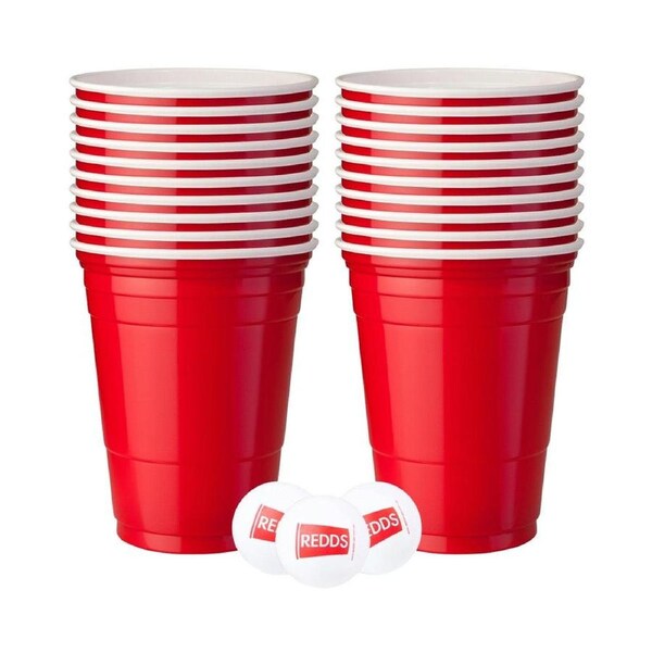 Redds Cup Pong Pack With 3 Ping Pong Balls, 425ml, Pack of 20