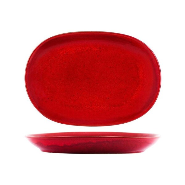 Tablekraft Artistica Reactive Red Oval Serving Platter 305x210mm