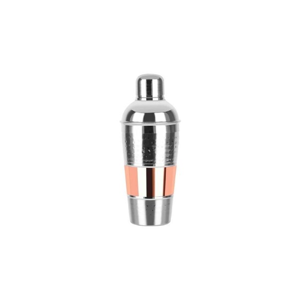Zanzi Hammered Cocktail Shaker 3pc 600ml Rose Gold