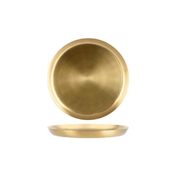 Zanzi Round Serving Tray Satin Brass 305x30mm