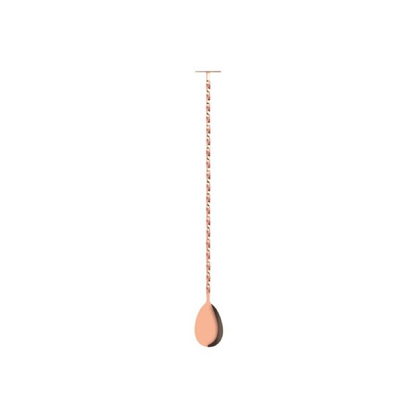 Zanzi Tail Disk Bar Spoon with Muddler 300mm Rose Gold