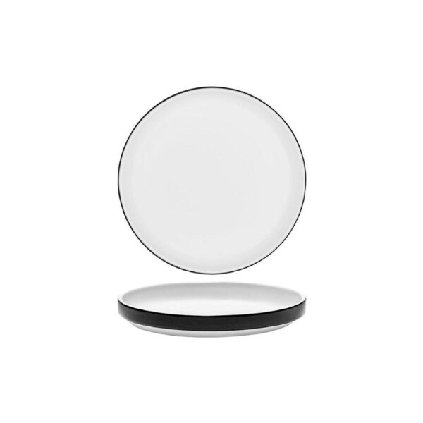 Serax Passe-Partout Glazed Black Round Low Plate 180mm (Box of 8)