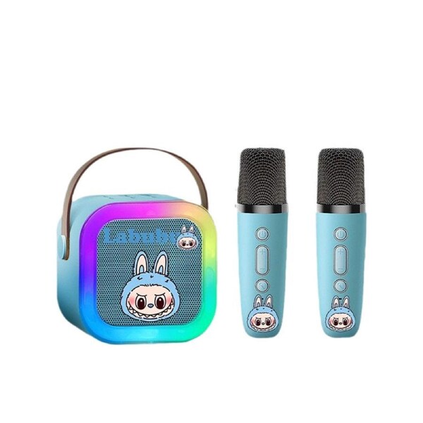 Karaoke Machine for Kids & Adults, Mini Portable Bluetooth Speaker with 2 Wireless Microphones,
