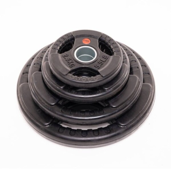 60kg Olympic Rubber Coated Tri Grip Plate Package