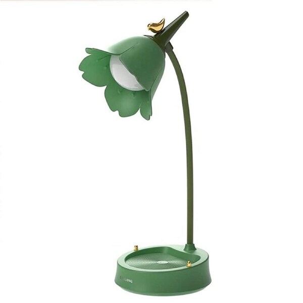Nevenka Cute LED Desk Lamp 3 Color Modes Stepless Dimming Touch-Sensitive Rechargeable-Green