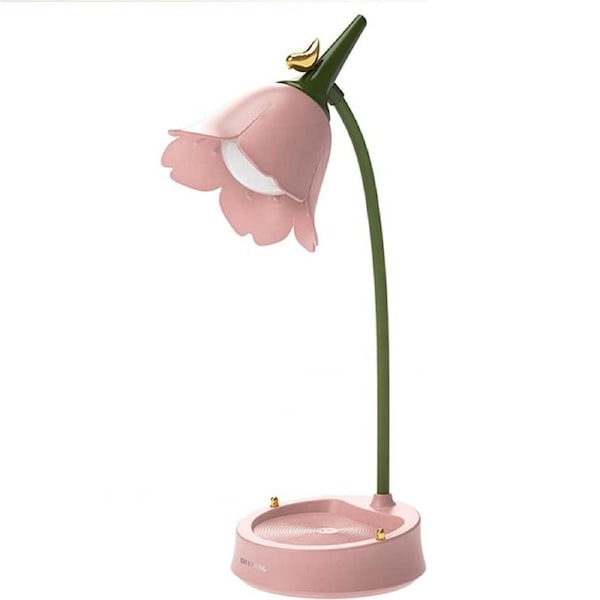 Nevenka Cute LED Desk Lamp 3 Color Modes Stepless Dimming Touch-Sensitive Rechargeable-Pink