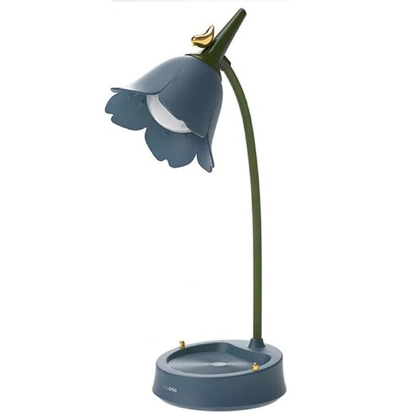 Nevenka Cute LED Desk Lamp 3 Color Modes Stepless Dimming Touch-Sensitive Rechargeable-Blue