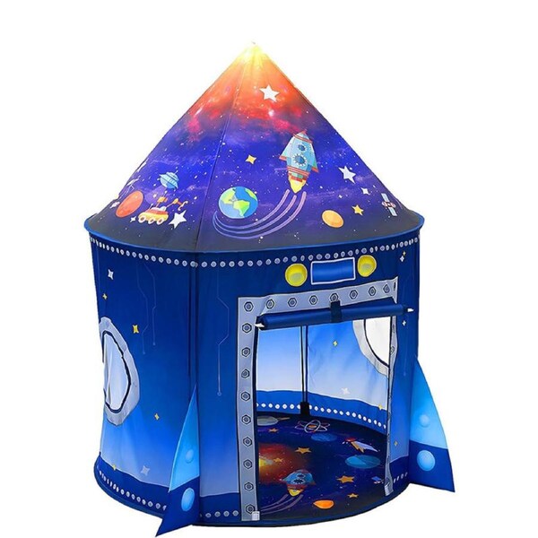 Nevenka Rocket Ship Play Tent for Kids Pop Up Foldable Indoor Outdoor Playhouse