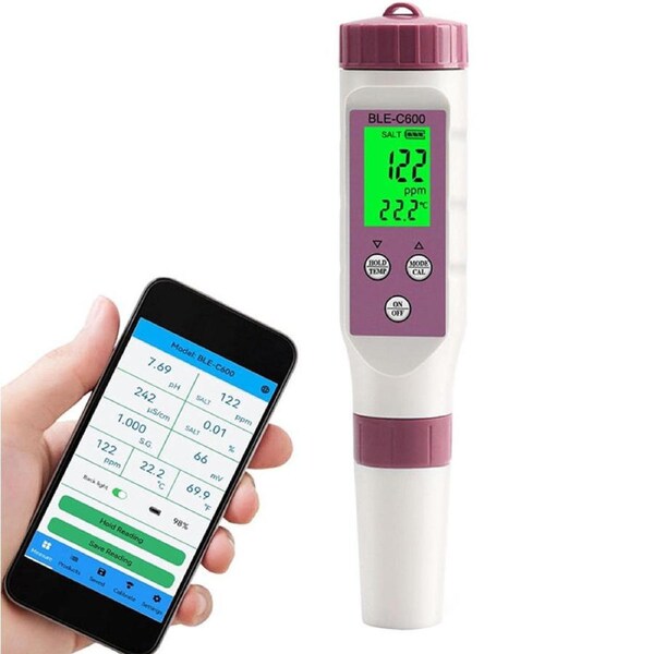 Nevenka 7 in 1 PH/TDS/EC/ORP/S.G/Salinity/Temp Meter with ATC for Well Pool