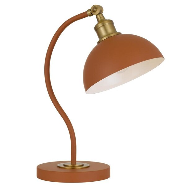 Leipzig TFS Orange Satin and Brass Decorative Lamp for Bold Interior Styling