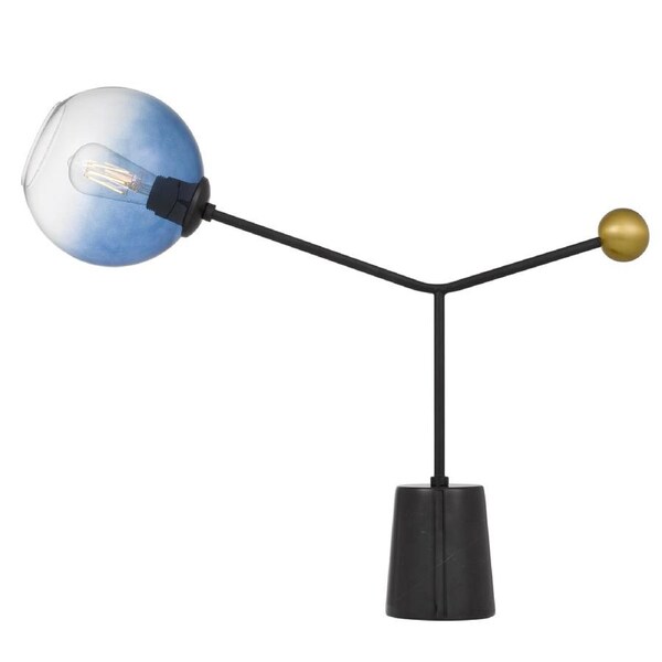 Limerick TFS Black Antique Gold and Blue Table Lamp for Bold Living Room Design