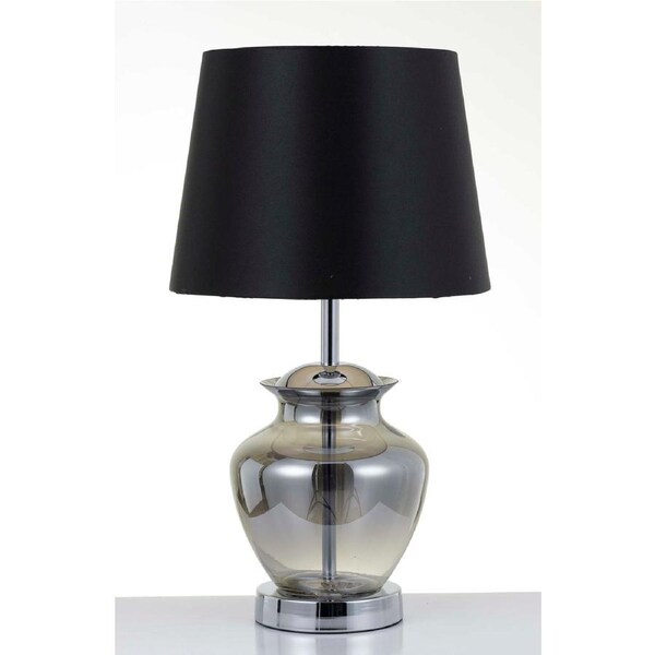 Teraville TFS Chrome Smoke and Black Table Lamp for Contemporary Living Spaces