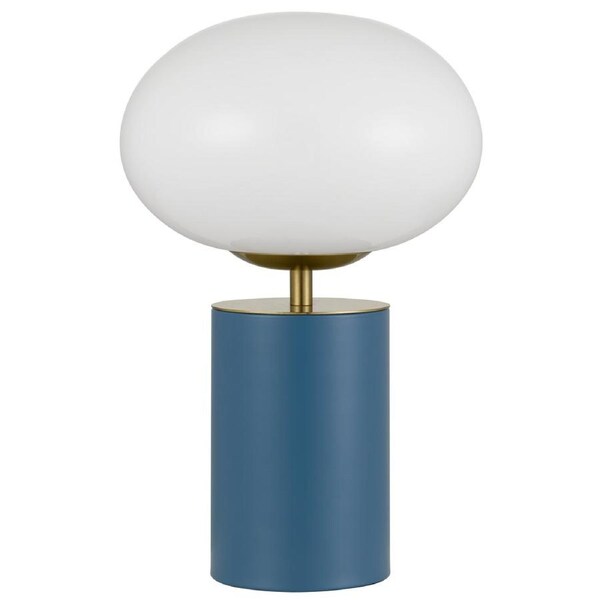 Garnet TFS Bold Blue and Gold Opal Glass Touch Table Lamp for Accent Lighting
