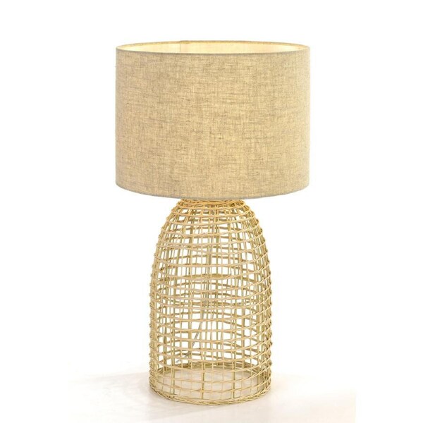 Burgos TFS Warm Sand Tone Table Lamp for Relaxing Bedroom Atmosphere