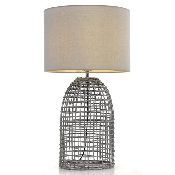 Leon TFS Soft Grey Modern Table Lamp for Living Room and Office Spaces