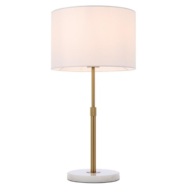 Bellaline TFS White Marble and Antique Gold Table Lamp for Elegant Living Room decor