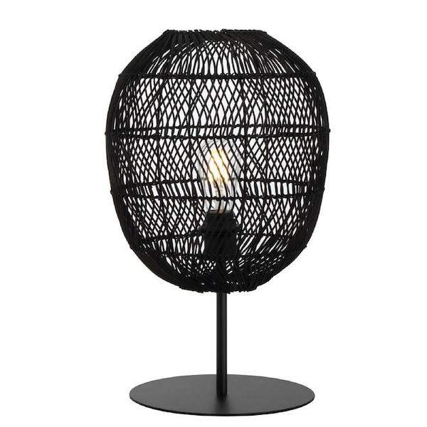 Bellalux TFS black table lamp modern home lighting for bedroom or office space