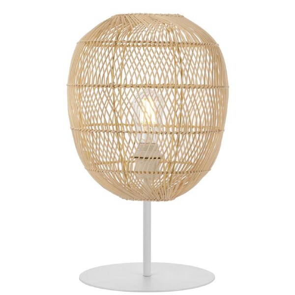 Rivaline TFS white natural shade table lamp classic accent lighting for home or office